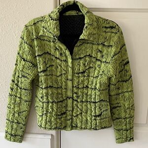 💚Vibrant Green Reversible Women's Teddy Jacket💚